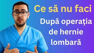 Ce nu ai voie să faci după operația de Hernie de disc lombară #kinetoterapie