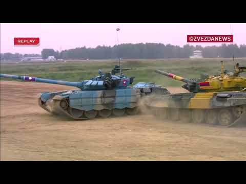 Laos T-72B3M meets accident with Armenia's T-72B3M at Tank Biathlon #armyforum2022 in Russia