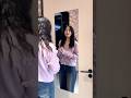 This acrylic dressing mirror, made of highly# transparent material, not only makes# your fitting.