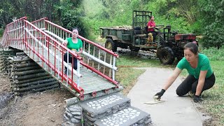 TIMELAPSE: START to FINISH Alone Building Bridge with stone and bamboo [FULL VIDEO]