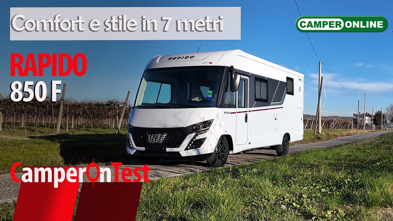 Video CamperOnTest: Rapido 850 F il motorhome con letto centrale che sorprende