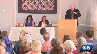 Democratic gubernatorial candidates Amanda Janoo, Aly Richards hold forum in Colchester