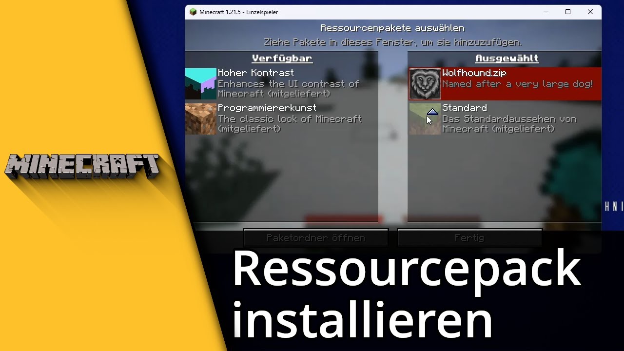 Minecraft Texture Packs installieren (Java-Edition) Tutorial - YouTube