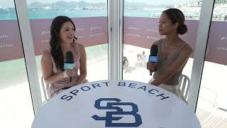 Monique Francis, Head of Marketing, HOORAE Media & Haley Lickstein in the SPORT BEACH Content Studio