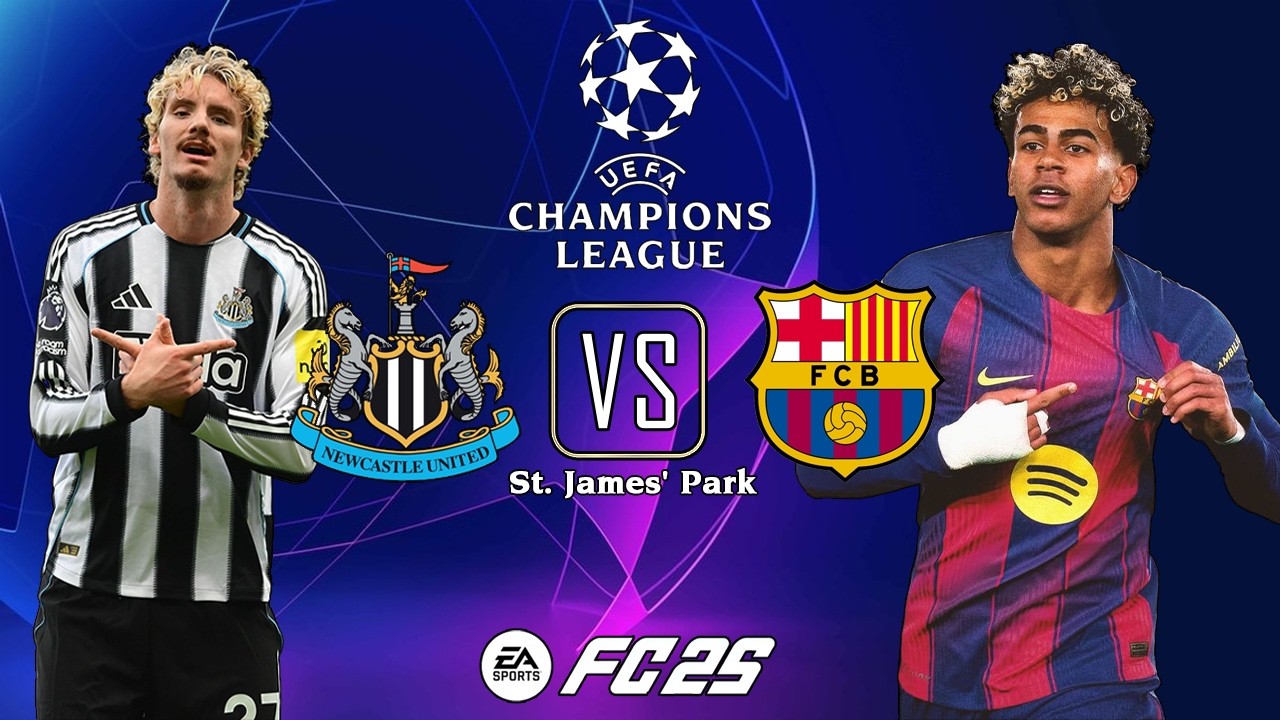 Barcelona vs Newcastle United ft. Lamine Yamal, Wissa | UEFA Champions League 25/26 Full Match FC 25