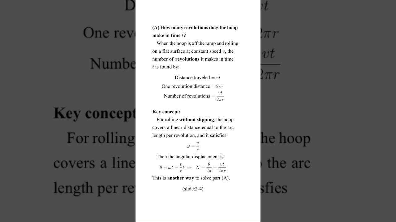 Rolling Hoop Down a Ramp How Many Turns How High