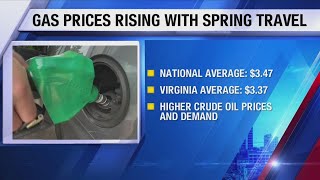 Gas prices rising with spring travel