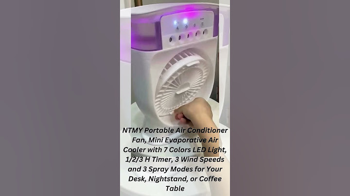 NTMY Portable Air Conditioner Fan, Mini Evaporative Air Cooler with 7 Colors LED Light, 123 H Timer,