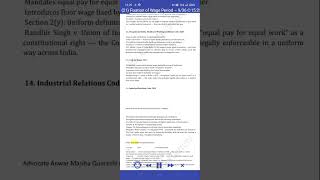 (0.7x speed) Industrial and Labour Laws of India (All Units), ICSI Module 1, Adv Anwar M Quereshi