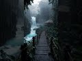 Tropical Jungle Treehouse Village Rain 🌧️ | Deep Sleep ASMR #TropicalRain #JungleRain #RainAmbience