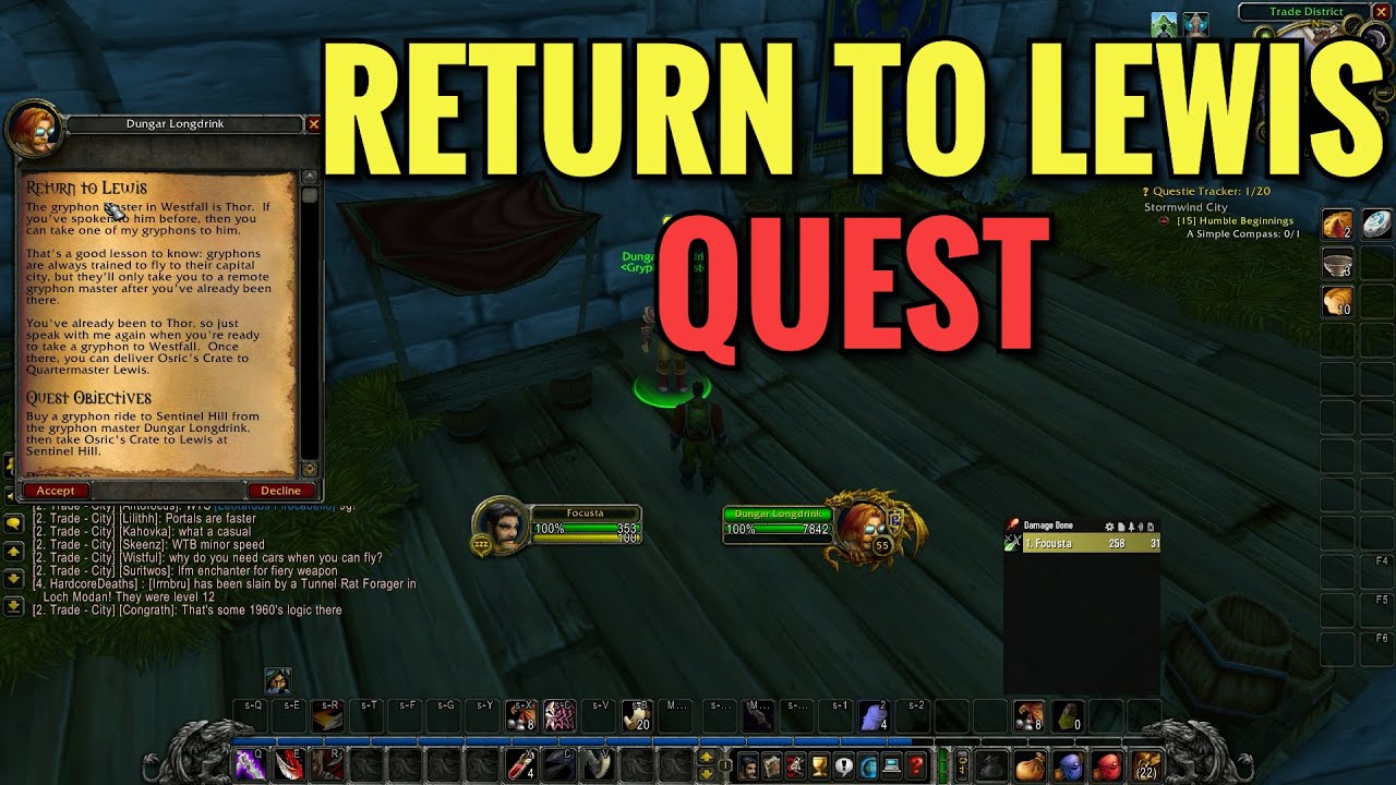 Return To Lewis Quest (WoW Classic)