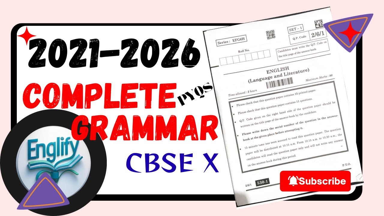 PYQs ENGLISH CBSE X 2021-2026