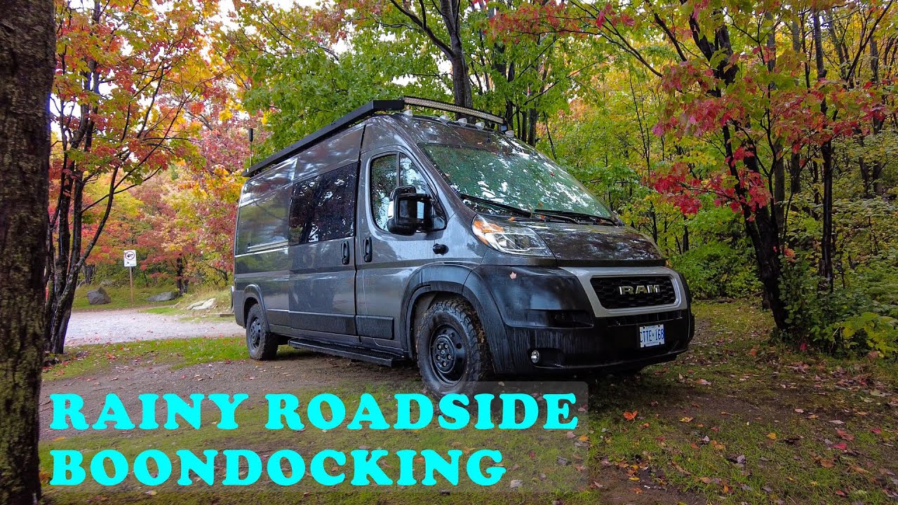 RAINY ROADSIDE VANLIFE CAMPING//Northern Ontario