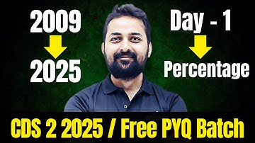 CDS 2 2025 Free PYQ Batch | Day 1: Percentage | All PYQs from 2009–2025