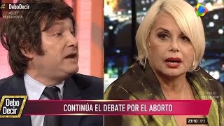 Javier Milei debate con Carmen Barbieri sobre el aborto, Debo Decir 03/06/18