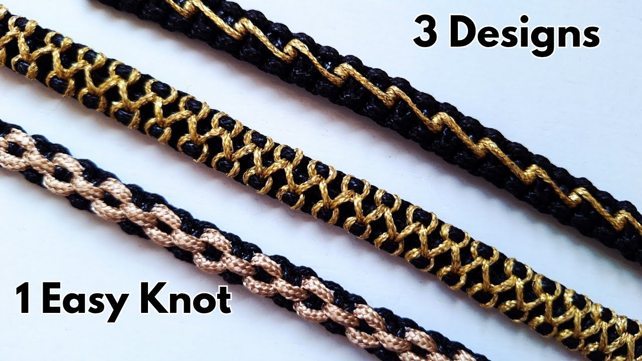 DIY Macrame‼️3 Amazing Bracelets with Just One Simple 🪢 leather bracelet for beginners 🫰😊