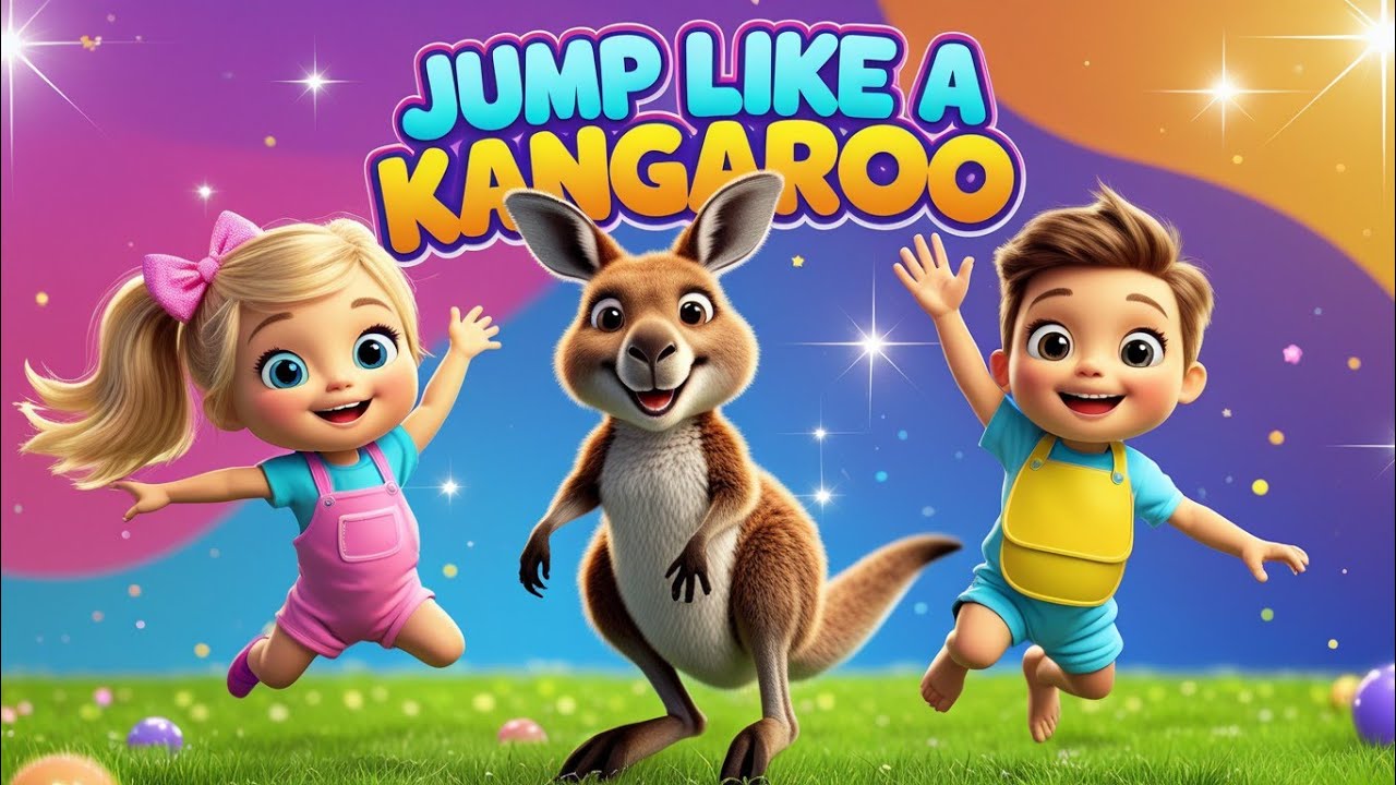 Jump Like a Kangaroo Nursery Rhymes / with Max & Mia Fun Jumping Song ...