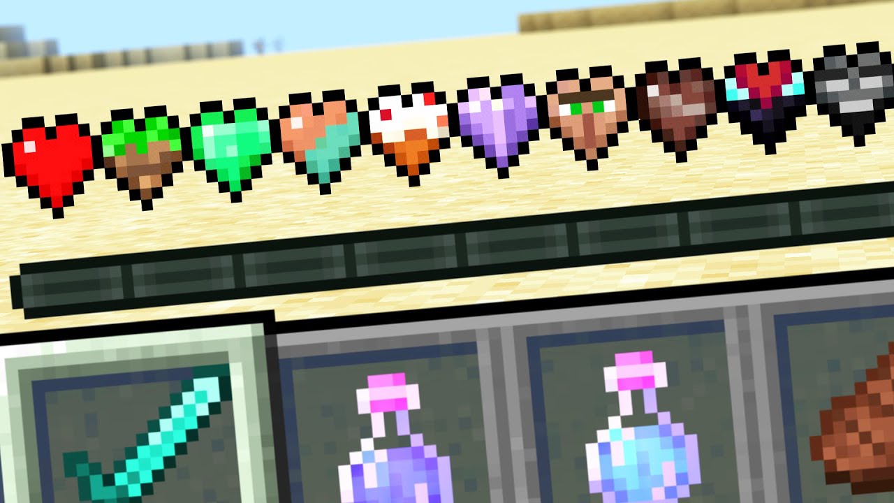 Minecraft but there are Custom Hearts YouTube