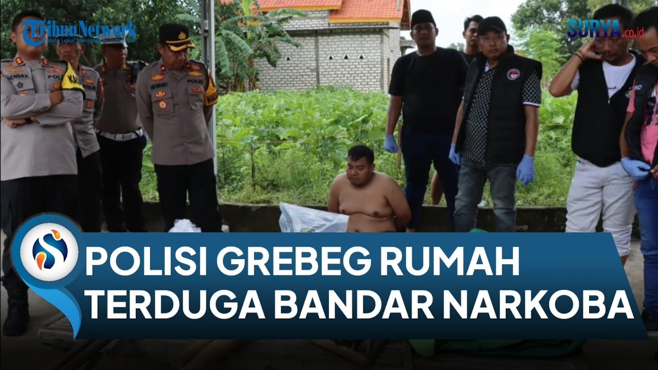 DETIK-DETIK Polisi Obrak-abrik Rumah Terduga Bandar Narkoba di Pamekasan, 4 Tersangka Diamankan