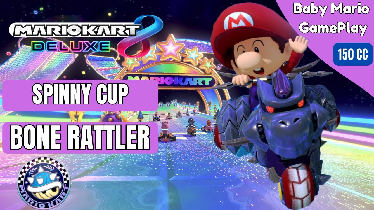 Bone Rattler Mario Kart 8 Deluxe - BABY MARIO | BONE RATTLER (150CC) - SPINNY CUP ...