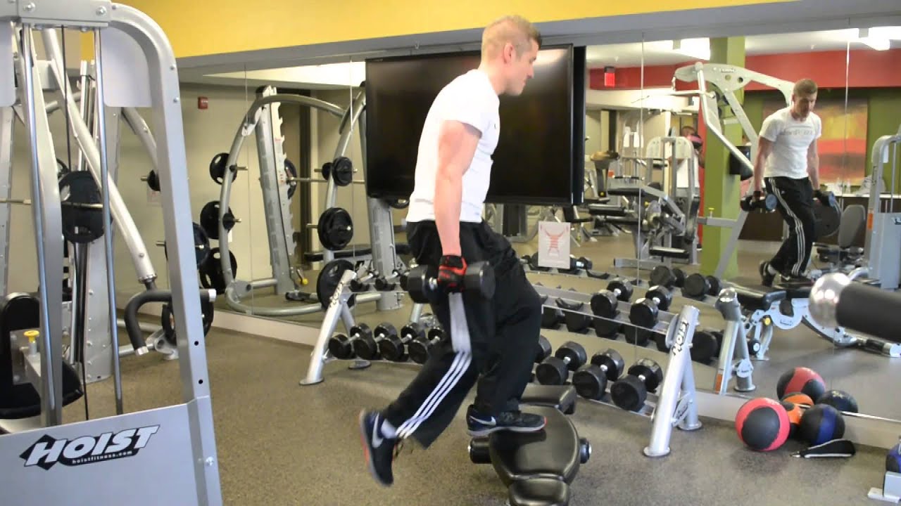 Step Up into Reverse Lunge Demonstration with Matt Bible - YouTube