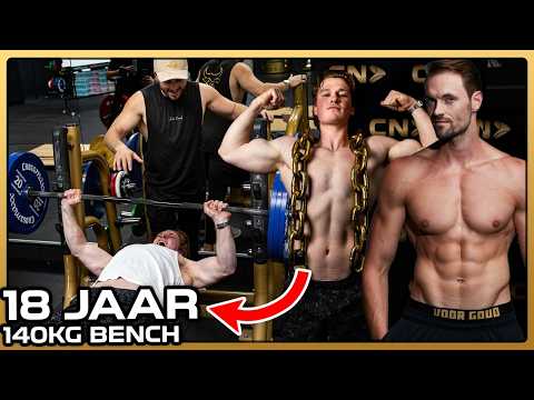 18-Year-Old Bench Presses 140KG at Joel Beukers