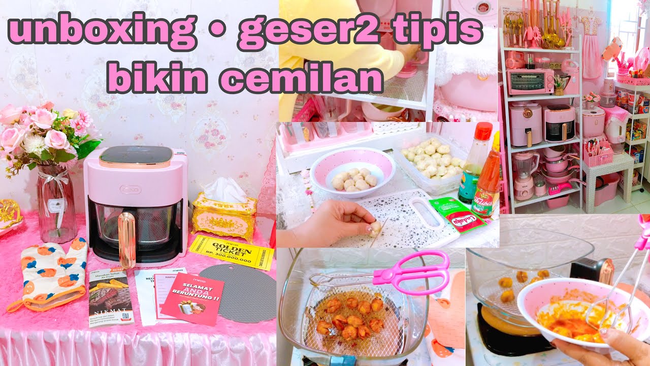 Semangat geser2 perintilan baru | unboxing Mecoo Aesthetic Transparant Airfryer | cemilan sore hari