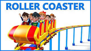 Roller Coaster 3D kids Video | Fun Animation Cartoon Roller Coaster Video for Children & Preschool