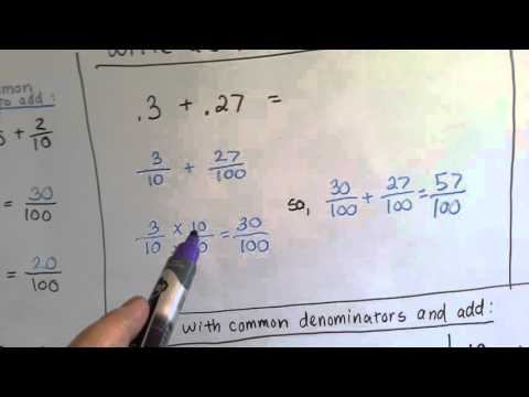 Grade 4 Math 9.6, Add Fractional Parts Of 10 And 100 - Youtube