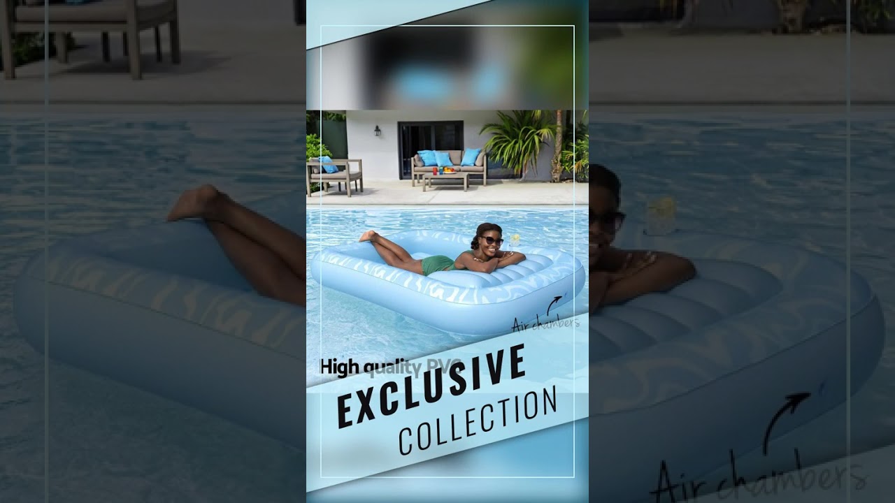 Bestway Float Floating Seat Pool Lounger Inflatable Lounge Chair Bed Pillow Cup Holder 2.03MX1.37M