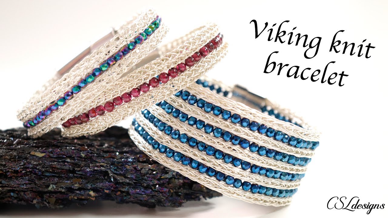 Multi row viking knit bracelet