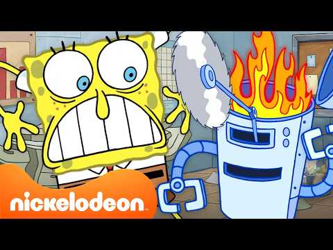 Губка Боб | Губка Боб против роботов! 🤖🧽 | 45 минут | Nickelodeon Cyrillic