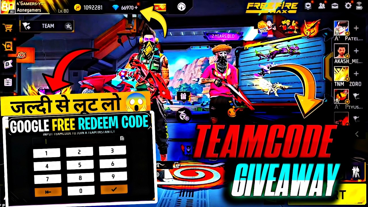 FREE FIRE LIVE CUSTOM ROOM GIVEAWAY| FF LIVE TEAM CODE GIVEAWAY | FF LIVE GIVEAWAY DJ ALOK |FF LIVE