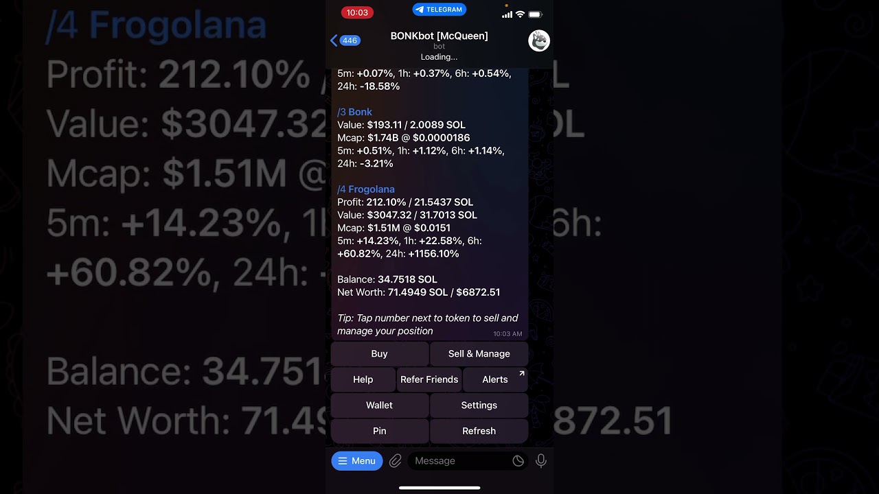 Bonkbot is the best to for trading meme coins on Solana $SOL