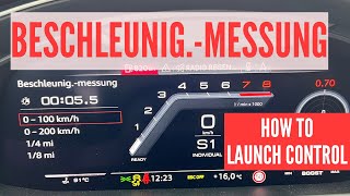How to Launch Control / Integrated acceleration measurement / Audi A6 C8 / G Meter / Sport layout RS