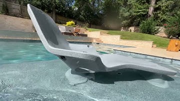Tenjam Shayz In-Pool Lounger - 8" Risers shown in 9" water depth. Gray Granite Color