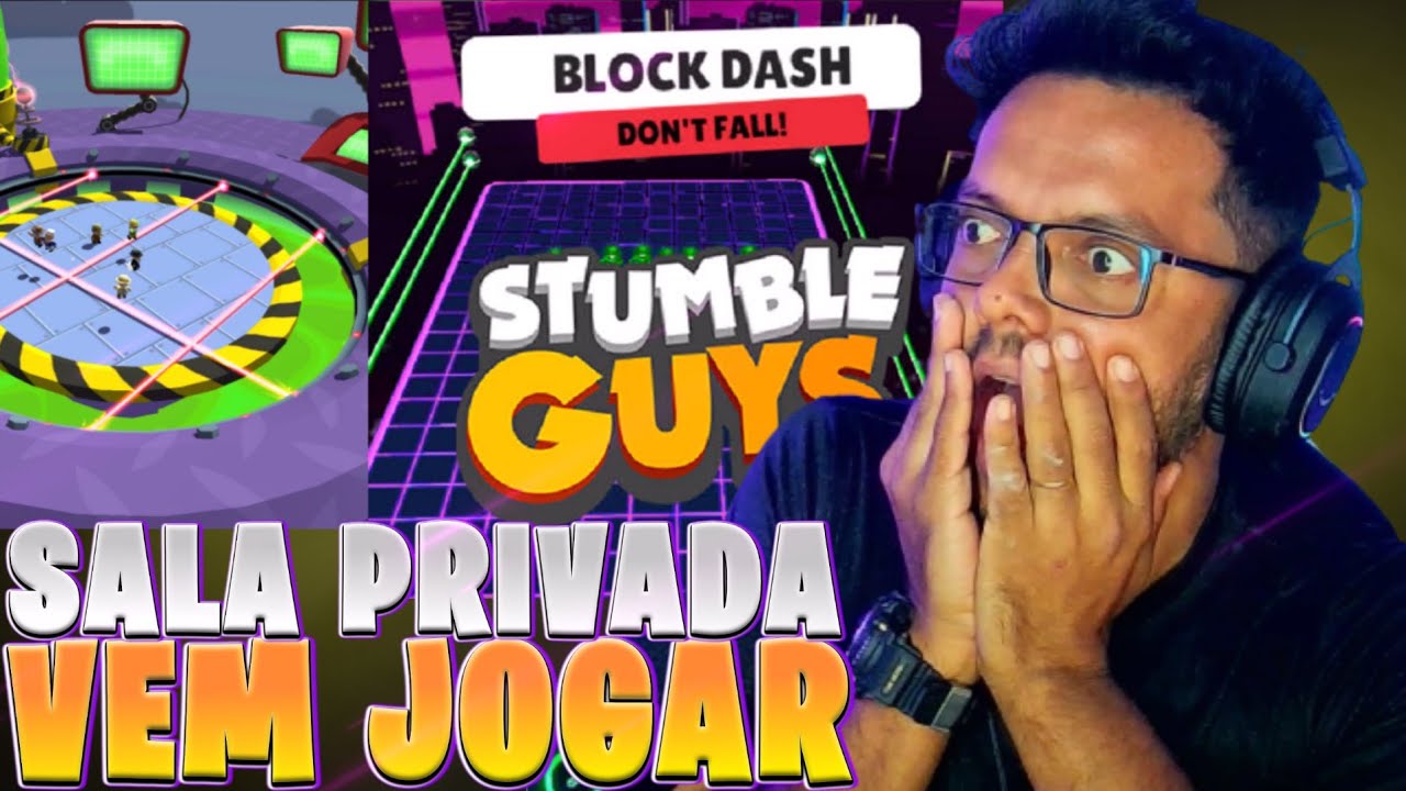 🤍STUMBLE GUYS AO VIVO🤍JOGANDO BLOCK DASH COM INSCRITOS !! 