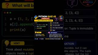 🐍 Python Quiz #2 🔥 Can you guess the output Comment A, B, C or D! #Python #CodeWithAmish #