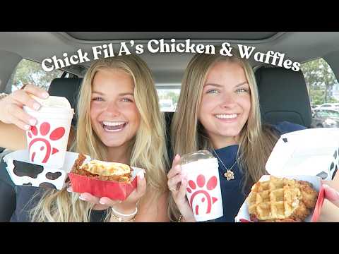 Trying the NEW Chick-fil-a Chicken & Waffles and S'mores Menu Items