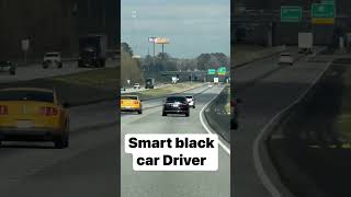 Smart black car driver beats everyone