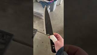 Basic Chefs Knife - first grind done. Thinning the blade next.