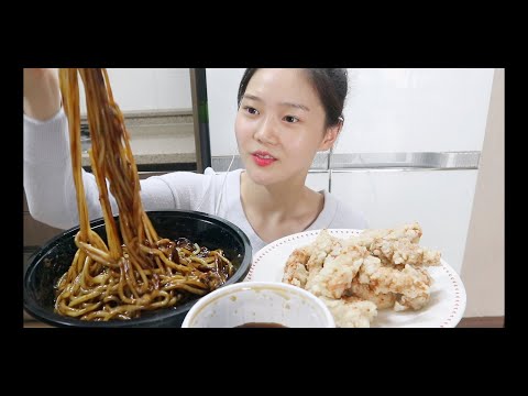 [ASMR] 구독자 10만 공약!!  짜장면과 탕수육 리얼 사운드 먹방!!