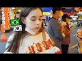 TENTANDO COMER TODAS AS COMIDAS DE RUA DA COREIA | 한국 시장에서 제일 맛있는 음식 찾기 (브라질 여자)