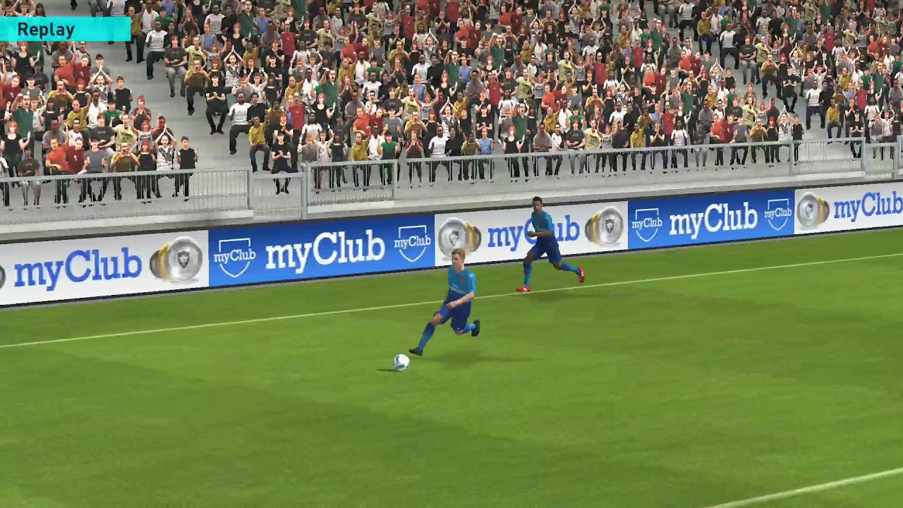 PES_2018 шикарный гол с острого угла через себя.