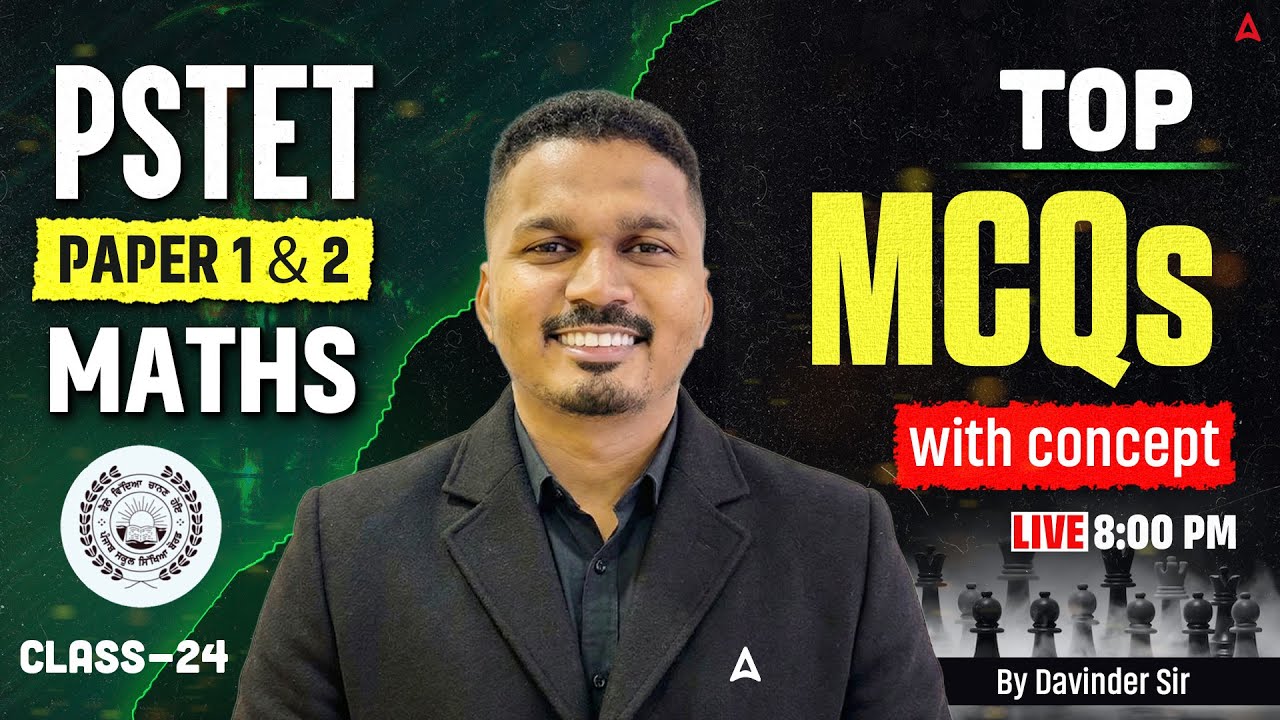 PSTET Paper 1 & 2 Exam Preparation 2026 | Maths MCQs With Concept | Maths by Davinder Sir #24
