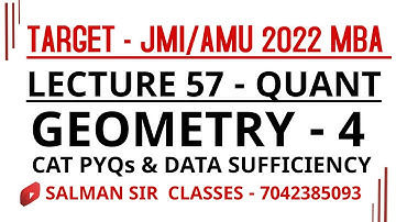 GEOMETRY | AMU JAMIA MBA 22| CAT Old Questions| Data Sufficiency| TRIANGLES| CIRCLES| QUADRILATERALS