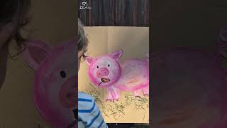 🐷 Watch what happens when he feeds the pig! 🥕✨ #EasyCrafts #DavissaHandmade