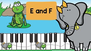 PIANO Music Notes / Find the note E and F / CLAP AND PLAY ALONG / Music Notes for Preschoolers