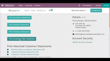 How to Print Website Customer Statement and Overdue #PaymentReport | Odoo Apps Feature #odoo16