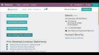 How to Print Website Customer Statement and Overdue #PaymentReport | Odoo Apps Feature #odoo16